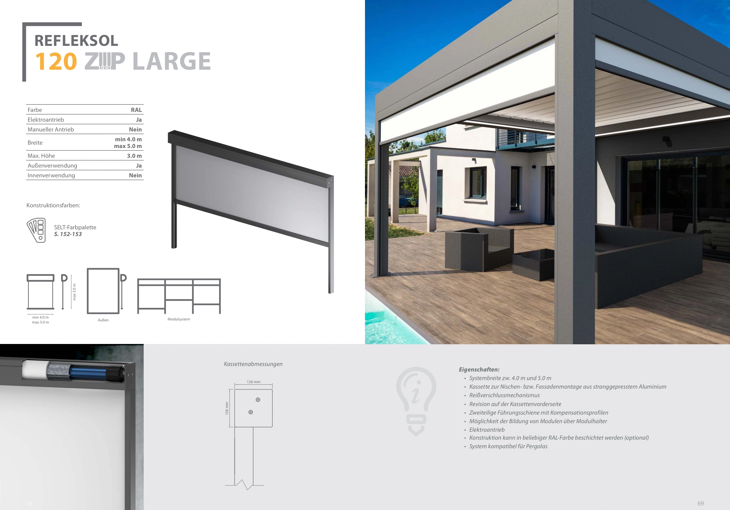 Refleksol 120 ZiiP Large (Pergola Compatible)